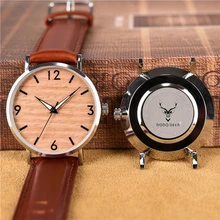 DODO DEER Wooden Metal Watch Men Women Genuine Leather Brand Design Lightweight Quartz Watches Accept Customize Dropshipping C03