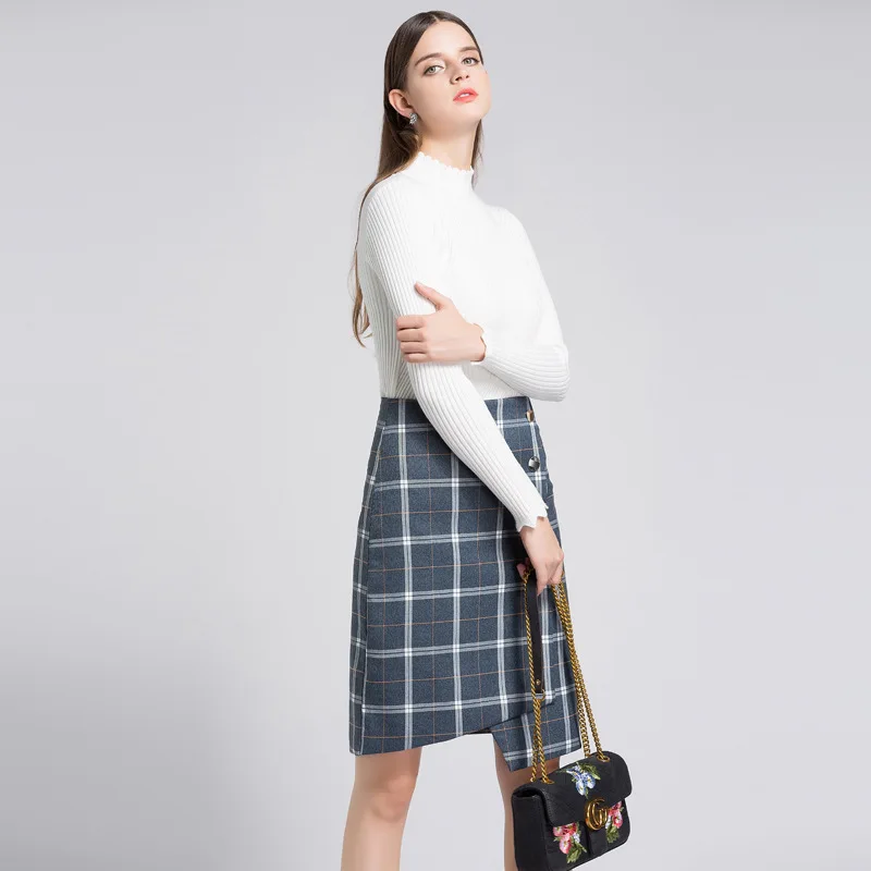 2018 Autumn Winter New Women Sweater Semi-high Collar Section Solid Color Stitching Thicker Pullover Knitted Sweaters Slim 2018 Autumn Winter New Women Sweater Semi-high Collar Section Solid Color Stitching Thicker Pullover Knitted Sweaters Slim