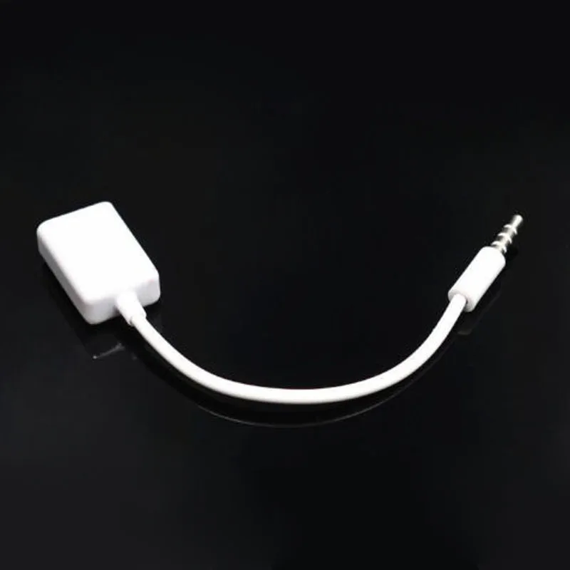 12v Car 3.5mm Male AUX Audio Plug to USB 2.0 Female Converter Adapter Cable New
