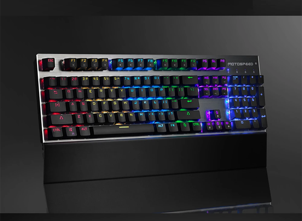 Motospeed CK108 игровая механическая клавиатура светодиодный с подсветкой RGB анти-ореолы синий/черный переключатель Проводная клавиатура для компьютерных геймеров