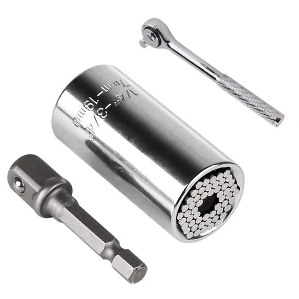 

Universal Socket Wrench Spanner Grip Ratchet Set Professional Adapter Metric Power Drill Tool Self-Adjusts Hand Repair