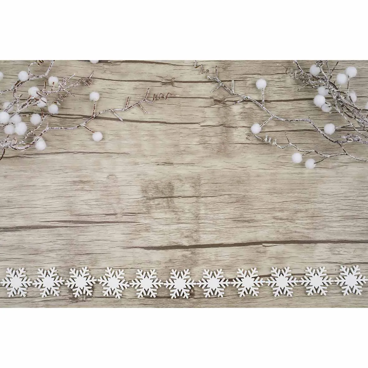 Allenjoy яркая винтажная деревянная доска с декоративными белыми снежными кристаллами ветви белые шары зимний фон для фотостудии