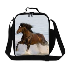 Ланч Органайзер Crazy Horse 3D печати Детская сумка для обеда, небольшое животное, Коробки для обедов для Для мужчин изотермическая походная Еда сумки Lancheira Termica