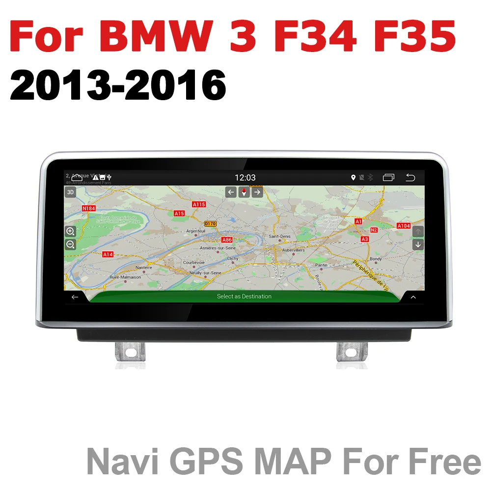 Top Car Audio Android 7.0 up GPS Navigation For BMW 3 Series F34 F35 2013~2016 NBT WiFi 3G 4G Multimedia player Bluetooth 1080P 5