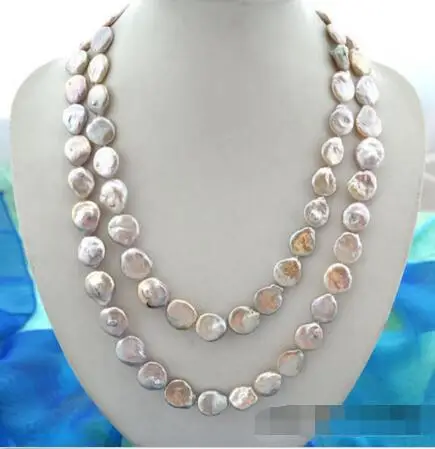 

Free Shipping >> 50" 17mm coin Lavender freshwater pearl necklace