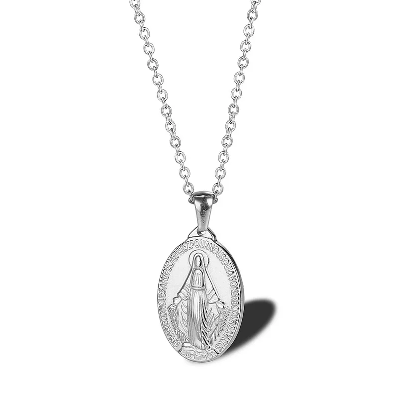 D& Z католическая Дева чудесная медаль ожерелье Женщины наша Мэри леди ювелирные изделия оптом ожерелье из нержавеющей стали