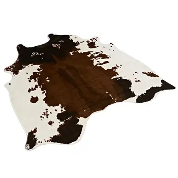 

140x135cm Soft Faux Cowhide Rug 4.5x4.4 Feet Cow Print Rug Perfect Throw Rug for Living Room/Tile/Lounge Room/Office