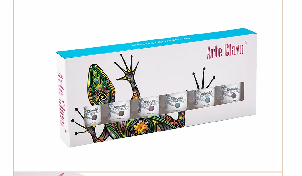 Caixa de Presente para Manicure Arte Clavo Pces - Kit Unha Gel Polonês uv Resina Embeber Fora Verniz Semi Conjunto Permanente 8 ml 6 5 manicure uv gel resina embeber fora verniz