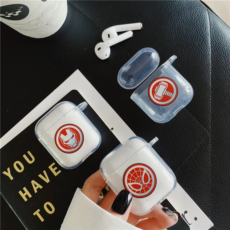 Superhero avengers for Apple AirPods protective cover bluetooth wireless earphone charging box headset cover soft airpod 1 2 bag