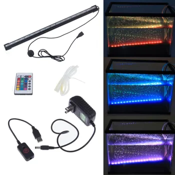 

Underwater 18 LED RGB Aquarium Fish Tank Light Waterproof Blue & White LED Light Bar Submersible Down
