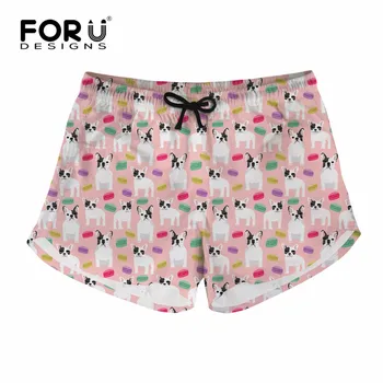 

FORUDESIGNS French Bulldog Printing Women Casual Board Short Summer Quick Dry Shorts Girl Ladies Fitness Home Shorts Female
