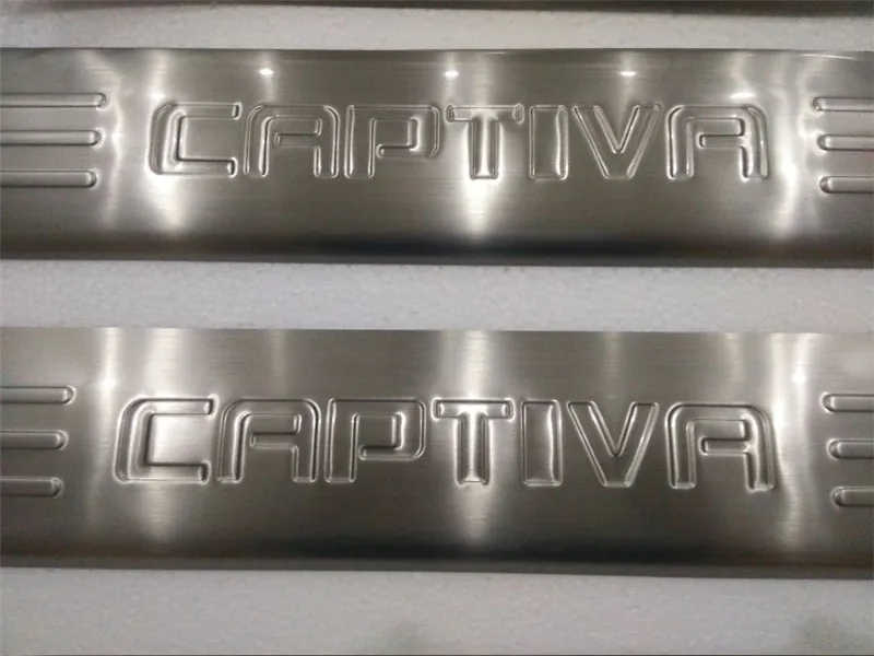 Car modeling stainless steel inside Scuff Plate/Door Sill Protector Sticker For Chevrolet Captiva 2013- Car styling