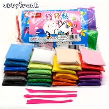 

12/24 Pcs Air Dry Light Clay Polymer Plasticine Modelling Clay With Tools DIY Soft Creative Handgum Educational Slime Toys