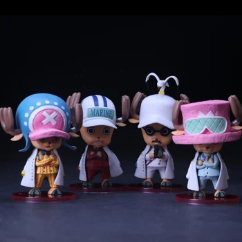 

4pcs/set Anime One piece Chopper Cosplay Marine Headquarters Admirals PVC Figure