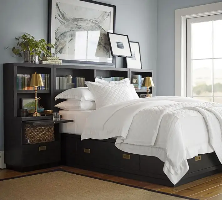 BD003 REYNOLDS STORAGE PLATFORM BED & HUTCH SET-in Bedroom Sets from ...