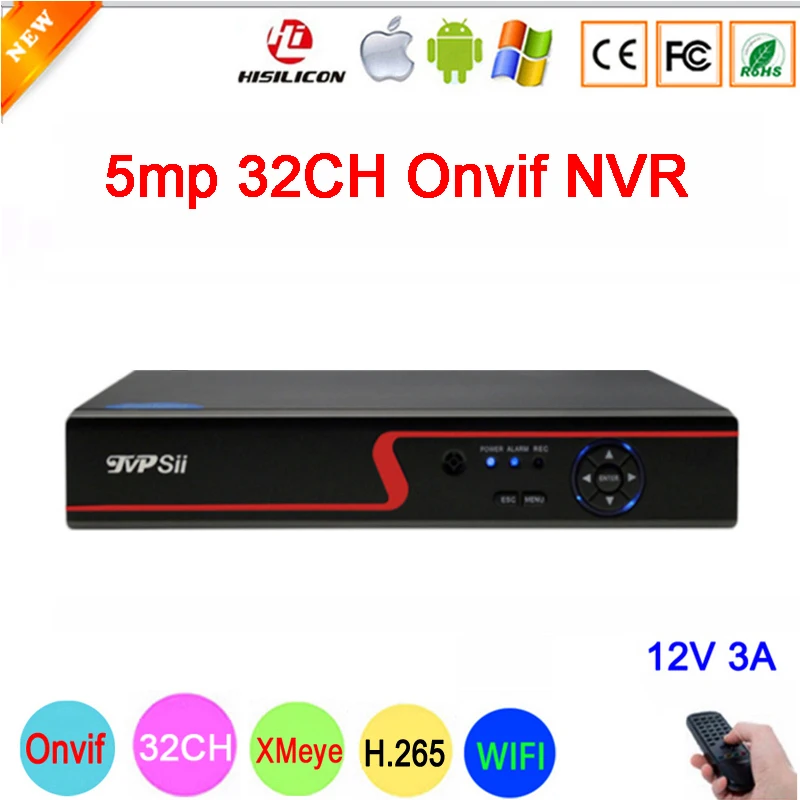 

Red Panel Hi3536C 5mp XMeye Audio H.265+ 32CH 32 Channel one SATA IP Onvif WIFI CCTV NVR Free Shipping