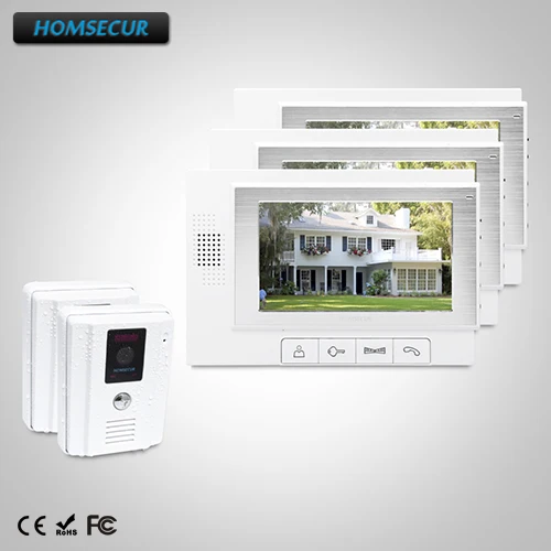 

HOMSECUR 7" Video Door Phone Intercom System+LCD Color Screen for Apartment TC011-W + TM702-W