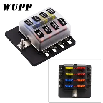 

WUPP 8 Way Blade Fuse Box Holder with LED Warning Light Kit for Car Boat Marine Trike 12V 24V CS-579B2