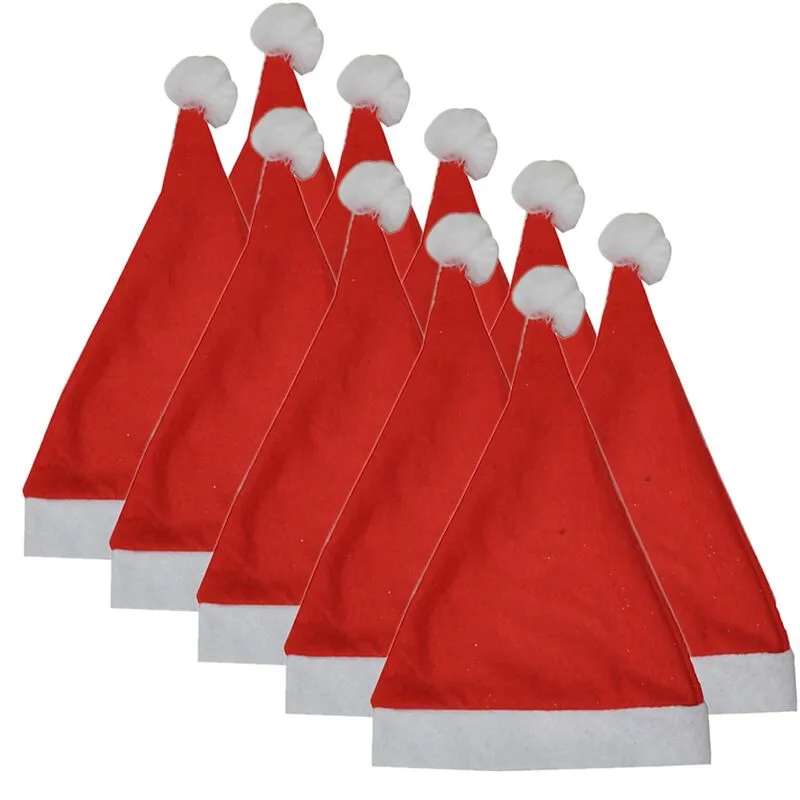 20# красные рождественские украшения для взрослых обычные рождественские шапки Санта-Клауса Детская кепка для Рождественский реквизит для вечеринок