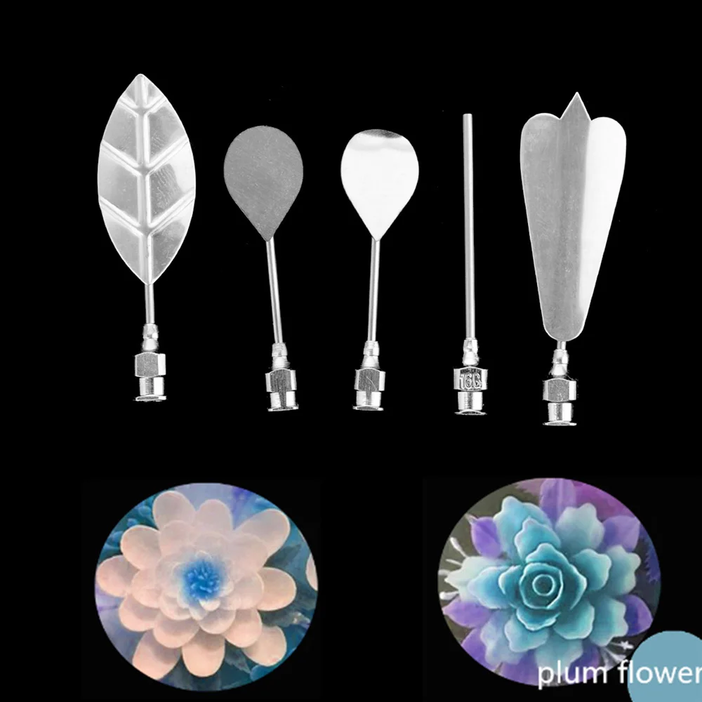 

5PCS/Set 3D Jelly Flower Art Tools Jelly Cake Gelatin Pudding Nozzle Syringe Russia Nozzle Set Cake Decorating Tools