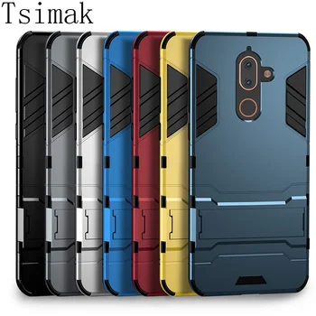 Перейти на Алиэкспресс и купить Tsimak чехол для Nokia 1 2 3 5 6 8 6,1 X5 X6 X7 7 Plus 2,1 5,1 7,1 8,1 2018 чехол силиконовая резина Броня Твердый чехол для телефона на заднюю панель