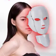 7 Colors LED Light Photon Therapy Facial Mask Treatment Skin Whitening Mask Beauty Skin Care Face Mask Wrinkle Acne Scar Remover ultrasonic galvanic ion led photon therapy skin care facial beauty acne wrinkle freckle remover treatment machine rechargeable