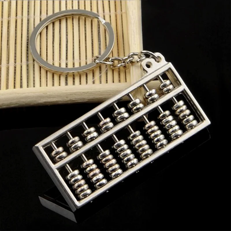 

New Design Diy Handmade Keychain Stainless Steel Metal Keyring Abacus Chain Counting Frame Brelok Chinese Antiquity Count Tools
