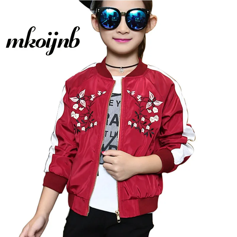 Girls Kids Zipper Jacket Outerwear Spring Girls Flowers Jackets For
