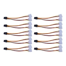 Promoção 10 pces molex 4 pinos para pci-e pci expess 6 pinos adaptador conversor de alimentação cabo conector fonte de alimentação