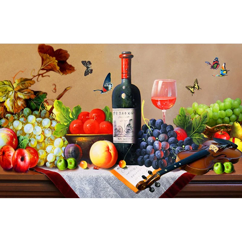 

Алмазная живопись 54x85 см, фрукты, украшение для дома, круглые алмазы, вышивка, картина, стразы, Алмазная мозаика "сделай сам"