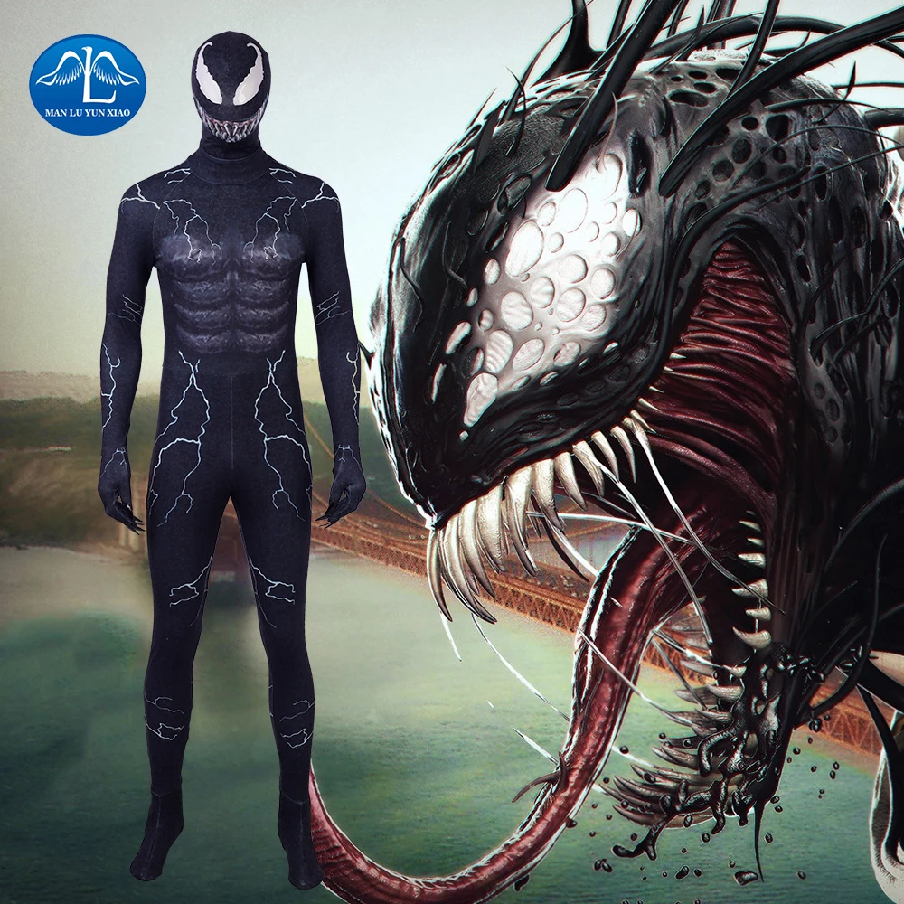 New Marval Venom Edward Brock Cosplay Costume Men Jumpsuit Venom