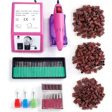 Профессиональная электрическая дрель для ногтей маникюрная машина 20000 об./мин пилка для дизайна ногтей керамические сверла для ногтей 300 шт шлифовальные ленты EU Plug