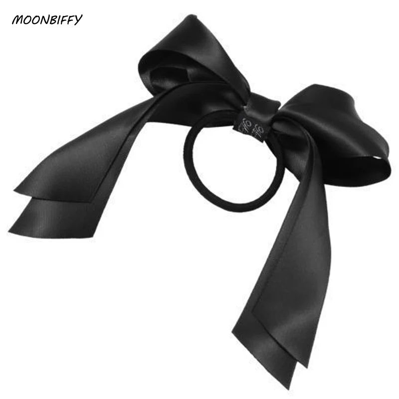 

MOONBIFFY Lackingone 1X Women Tiara Satin Ribbon Bow Hair Band Rope Scrunchie Ponytail Holder 8 Color Hot