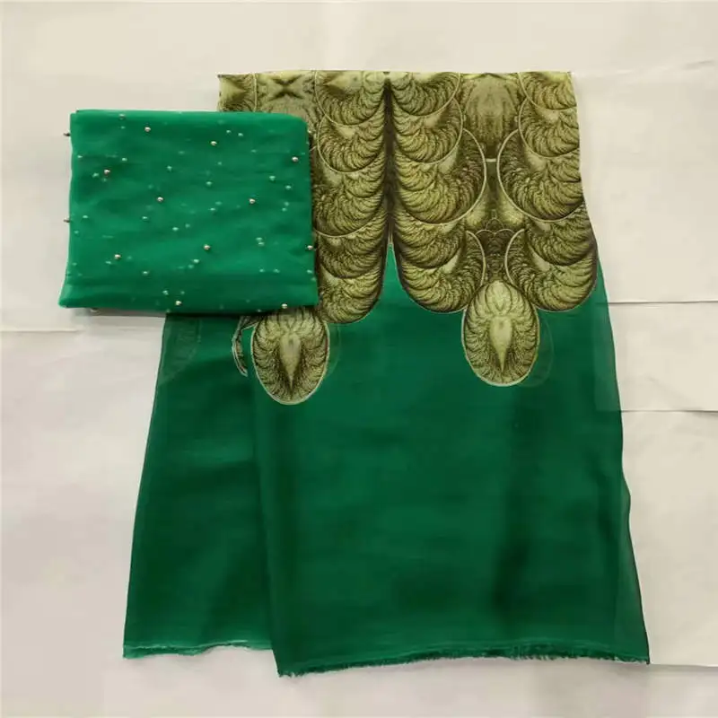 

New Style silk chiffon fabric with swiss voile lace tissu for ladies to wear soft and comfortable silk printed fabric! LXF41519