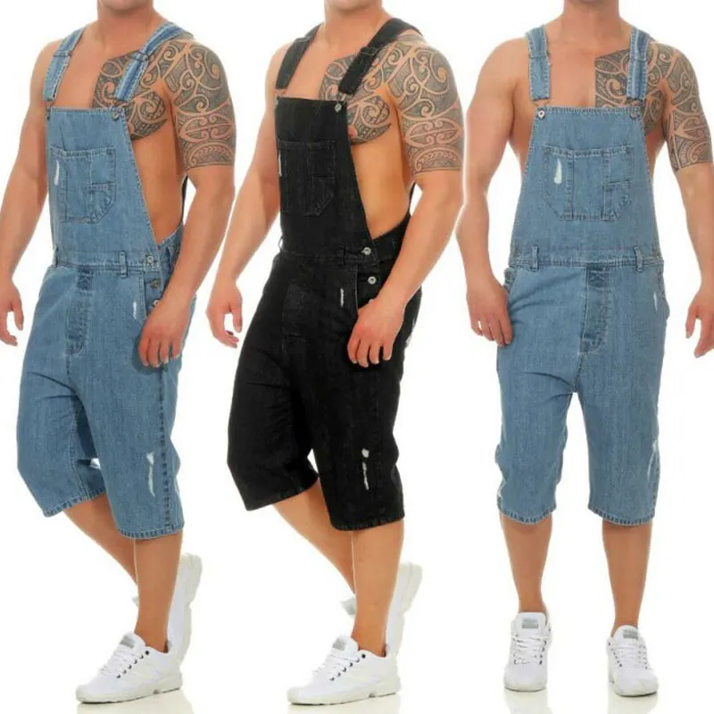 

2019 Spring New Fashion Short Jeans Men,Top Rompers Jeans Men,Casual Men Overalls,Denim Shorts Jeans For Men