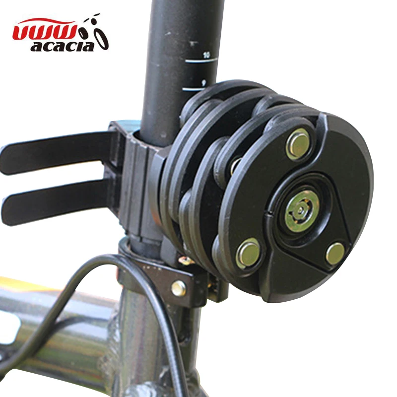 

UWW Hamburg Lock Anti-Theft Mini Folding Lock Security Steel Chain MTB Road Bike Bicycle Lock Black Cycle Lock Bicycle Accessory