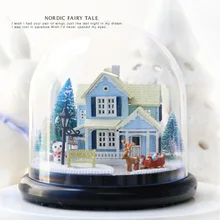 Diy Кукольный дом включает в себя пылезащитный чехол миниатюрный 3D Пазл деревянный кукольный домик куклы для дома подарки на день рождения игрушки-Скандинавская сказка