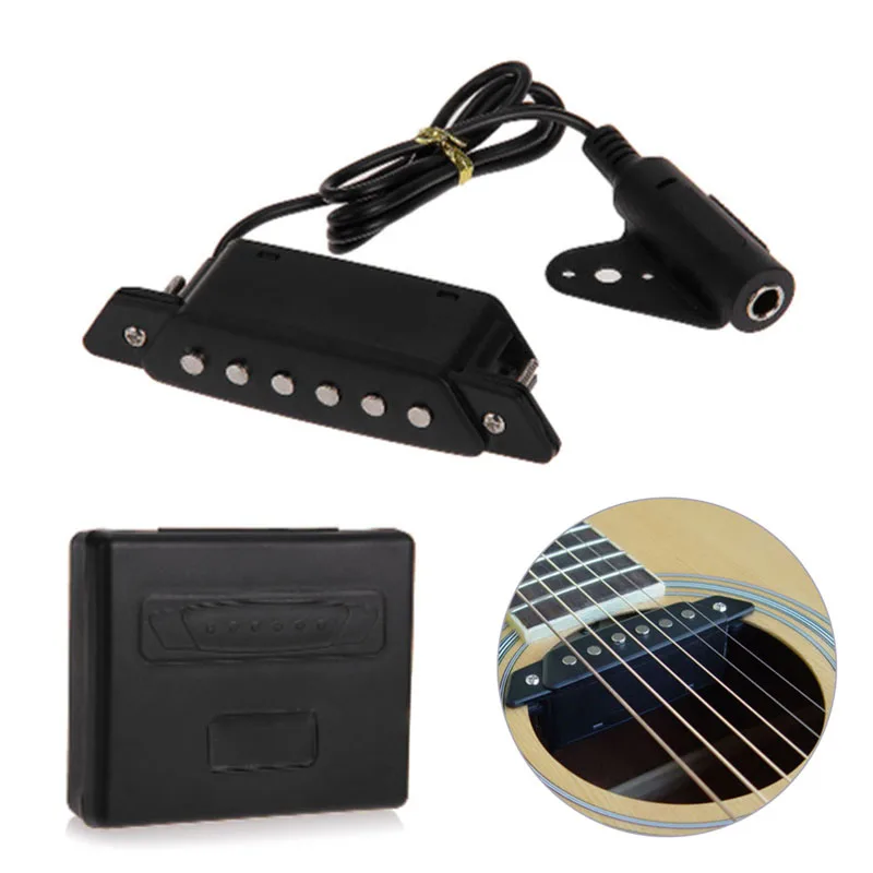 

Durable Black Soundhole Pickup With Active Power Jack for Acoustic Guitar