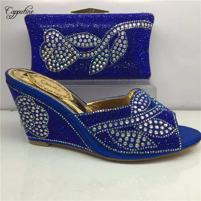 blue wedge dress shoes