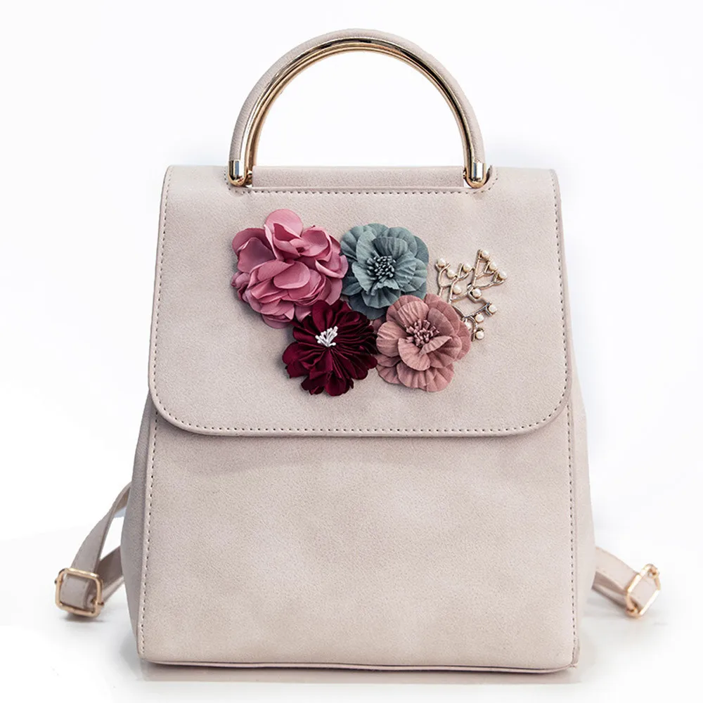 

bagpack leather Fashion Women Floral Backpack Leather Shoulder Bag Lnclined Shoulder Bag mochila mujer casual12.525