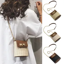 Новая небольшая сумка-мессенджер Женская новая сумка через плечо модная сумка-мессенджер соломенная сумка-мешок