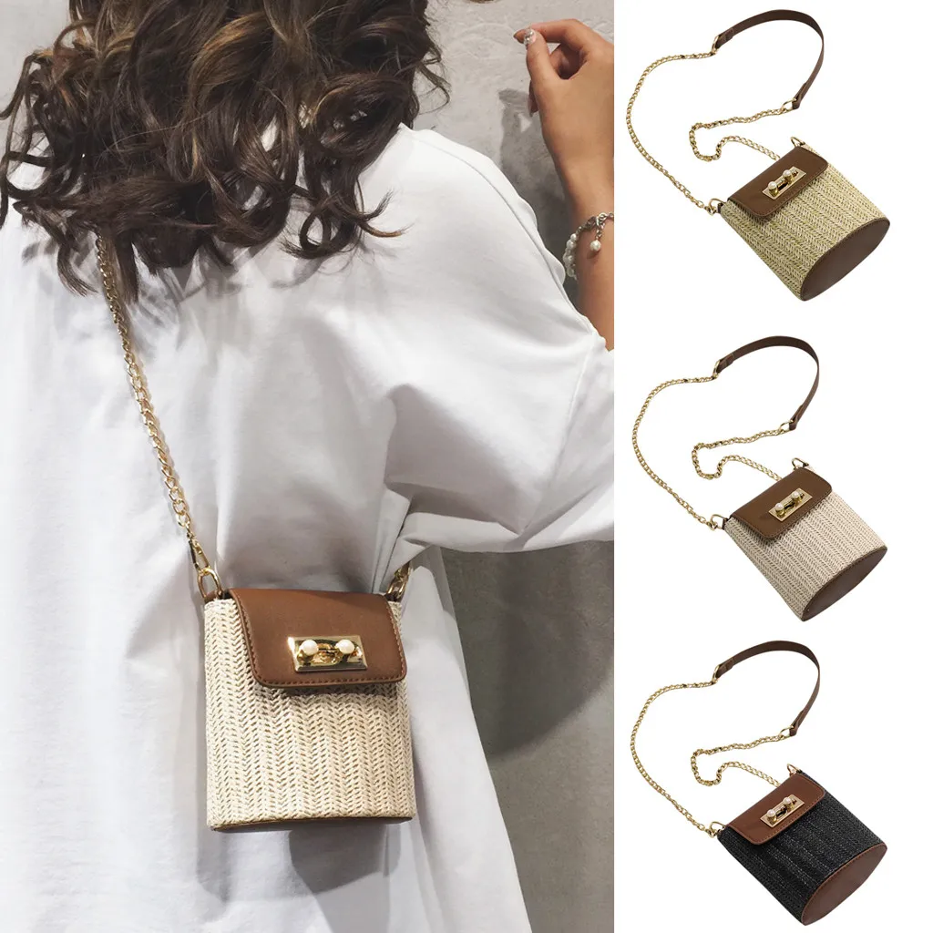 2019 the new Messenger Bag Small Bag Woman 2019 New Shoulder Bag Fashion Messenger Bag Straw Bucket Bag