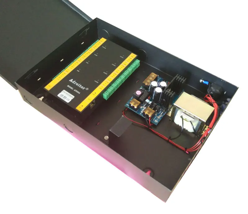Hi-end 32-bit TCP/IP four Door Control kit  power case with battery space support software/ web / smart phone /tablet