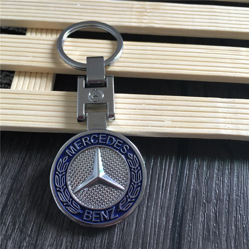 

New best Mercedes-Benz car keychain High-quality double-sided dark blue Mercedes-Benz car key ring pendant A79