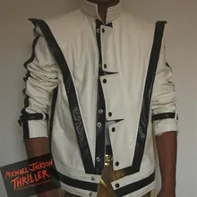 Одежда MJ Майкл Джексон, Thriller белая кожаная классическая MV шоу США звезда имитация английский военный ретро-куртка
