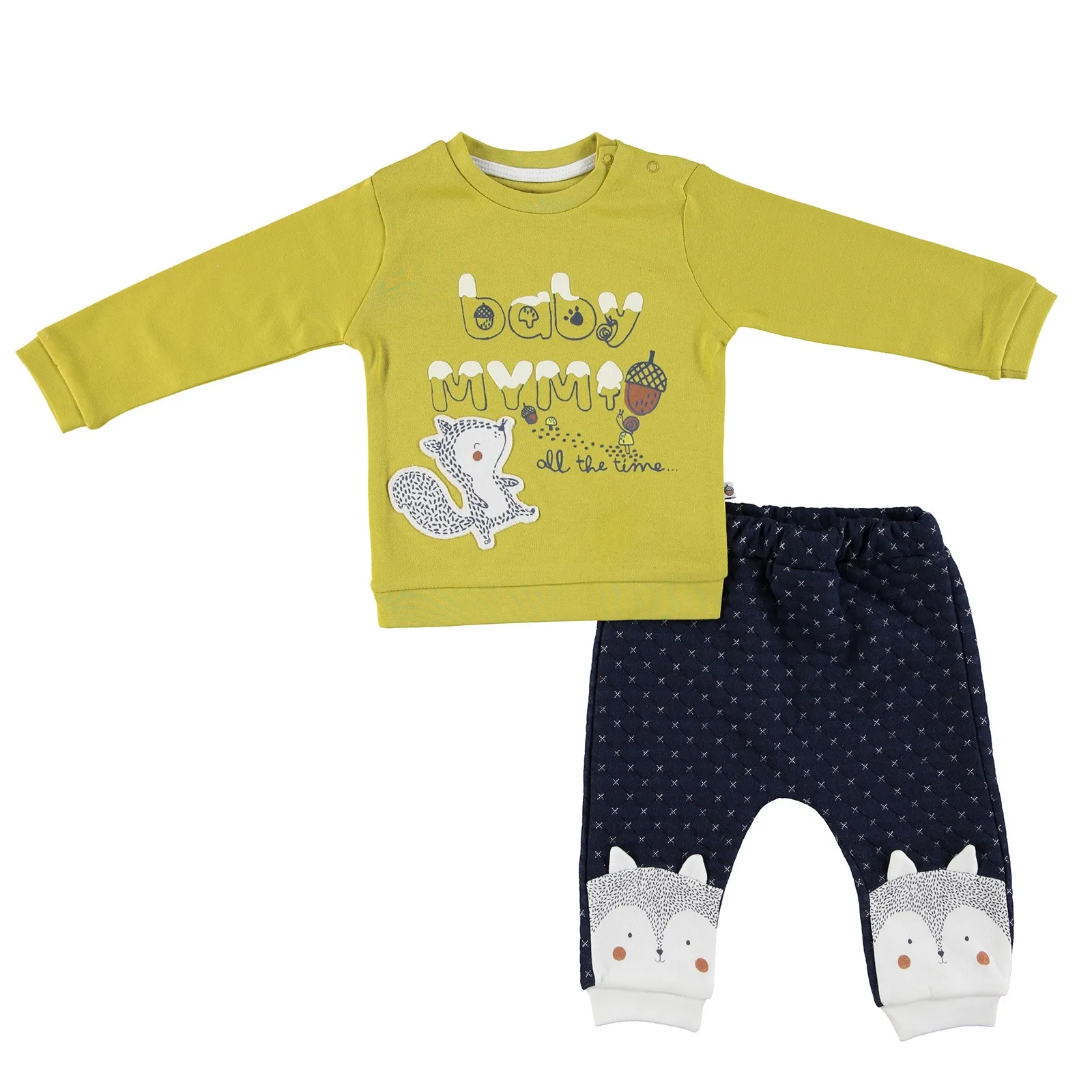 

ebebek Mymio Baby Boy Little Squirrel Printed Sweatshirt Set