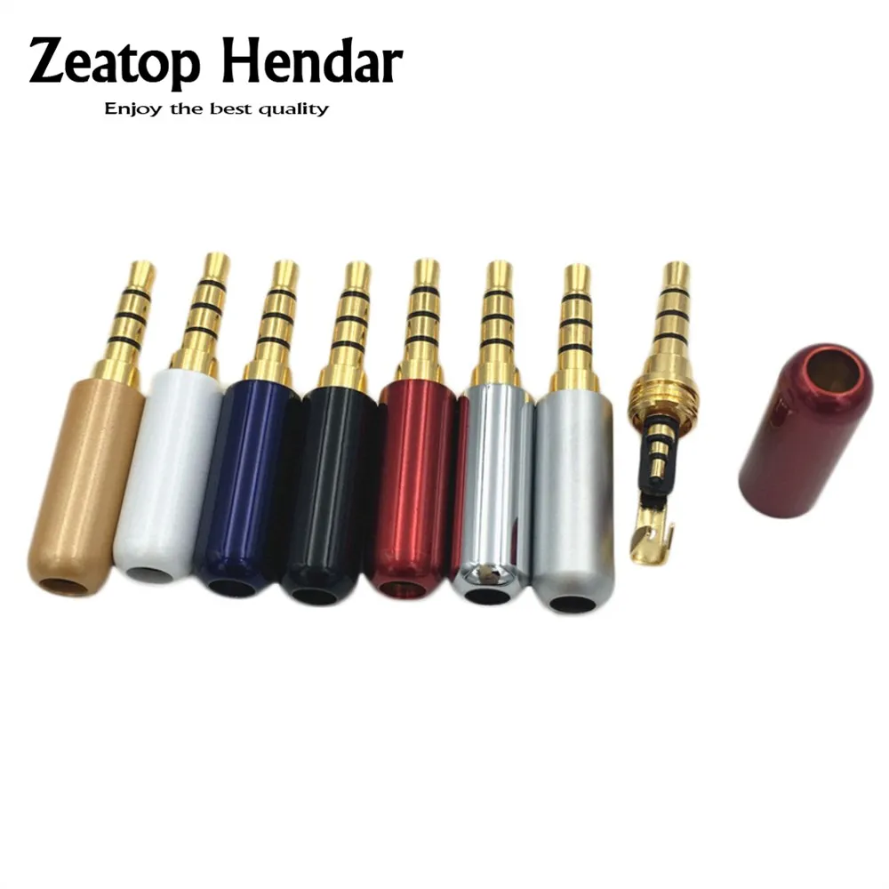 

10Pcs Copper 3.5mm 4 Pole Plug Male Jack with Clip 3.5 mm Stereo Audio Connector for DIY Repair Headphone 4mm Cable Adapter