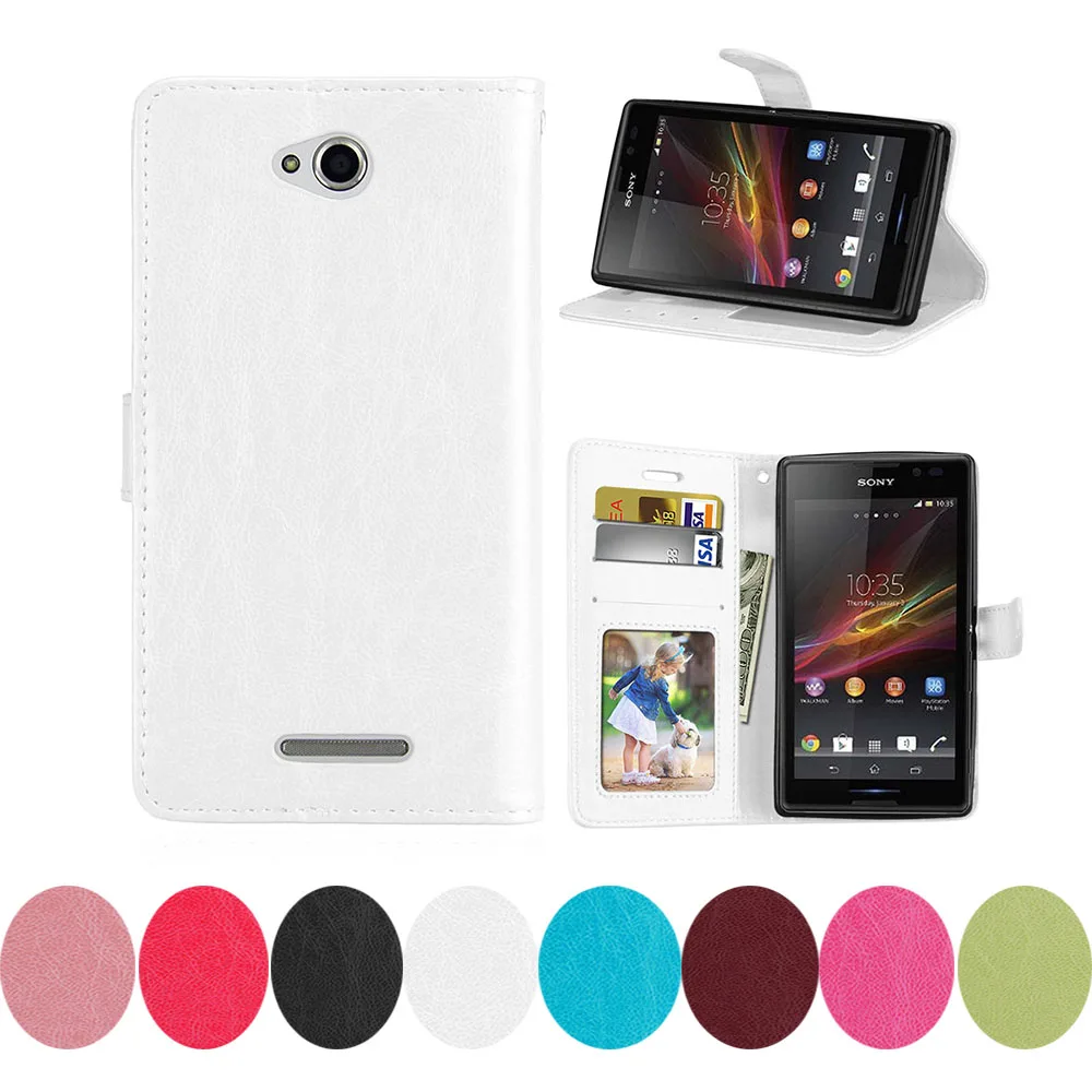 Флип чехол для Sony Xperia C2304 S39H C 2305 S 39H 2304 S39h Dual C2305 бампер телефона бумажник 5 0