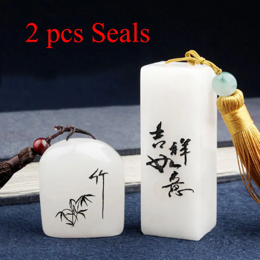 2 pçsset Tradicional Chinesa nome selo selo