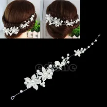 New Crystal Rhinestone Faux Pearl Flower Wedding Party Bridal Headband Hair Band Tiara Hair Jewelry